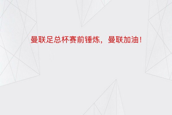 曼联足总杯赛前锤炼，曼联加油！